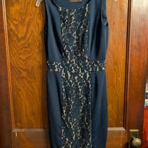 Elegant Black and Gold Lace Dress